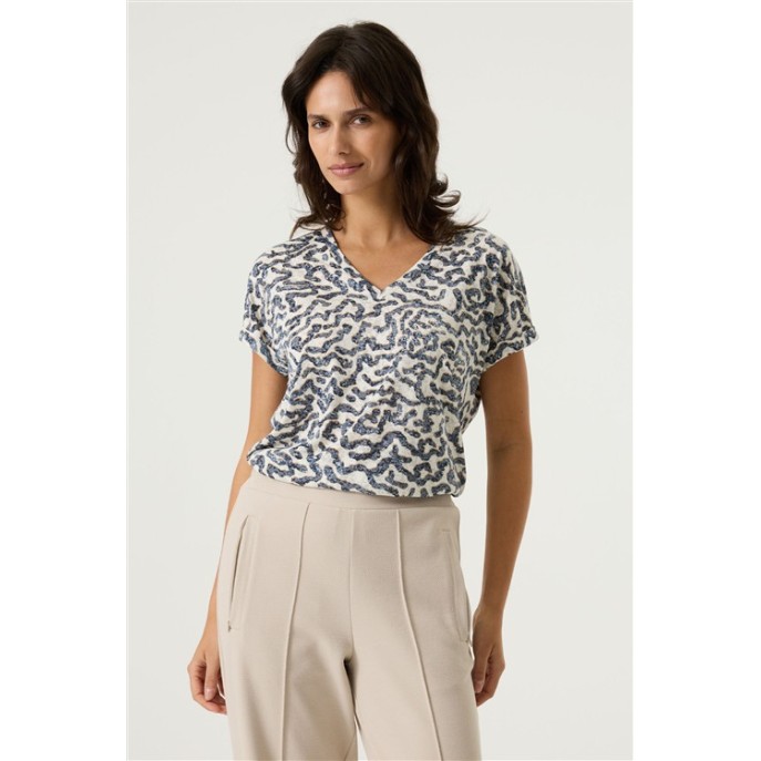 Garica T-shirt O260002 Print vhals Cobalt print Garica T-shirt O260002 Print vhals Cobalt print