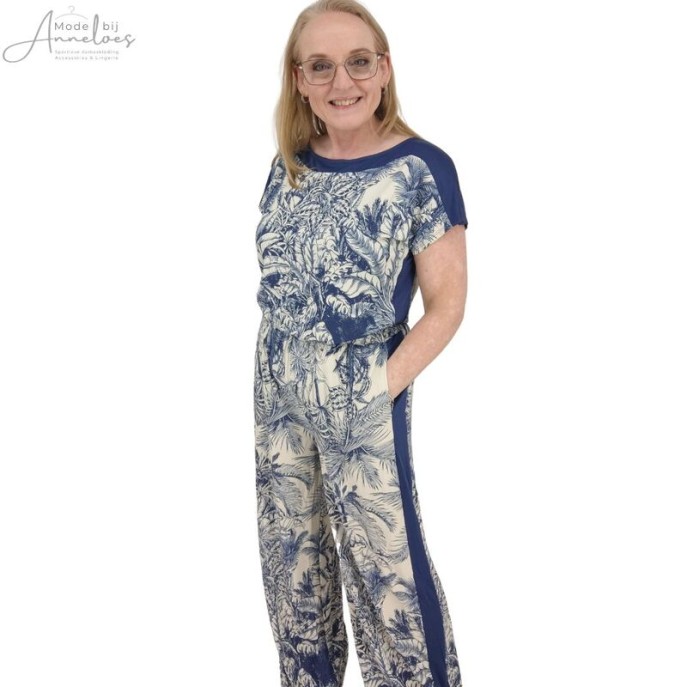 Z K-Design Jumpsuit A327 Blauw ecru