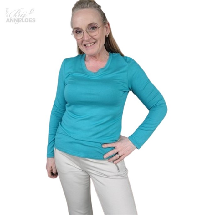 S Sweatshirt vhals LM uni - Licht petrol