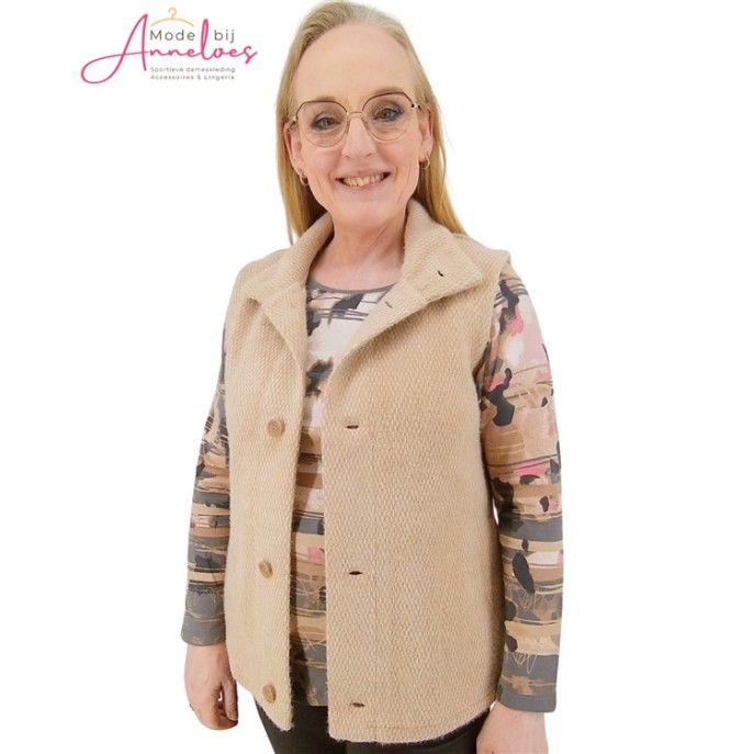 Barbara Lebek bodywarmer harig Beige
