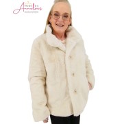 Barbara Lebek bontjasje fake Offwhite