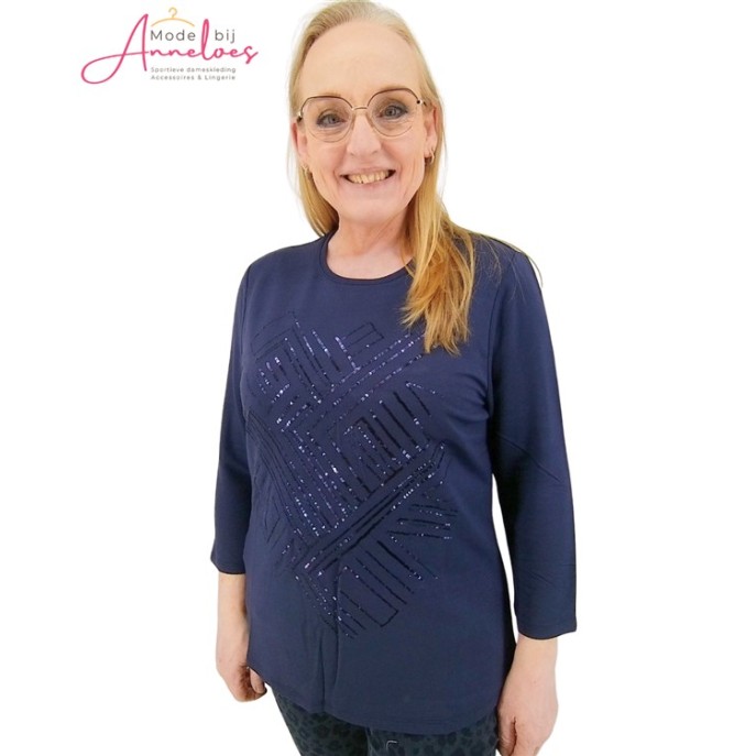Barbara Lebek shirt glitter Marine