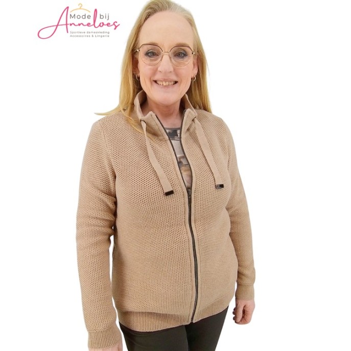 Barbara Lebek vest turtle rits Camel