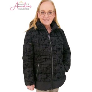 Barbara Lebek winterjas 30670052 print Zwart
