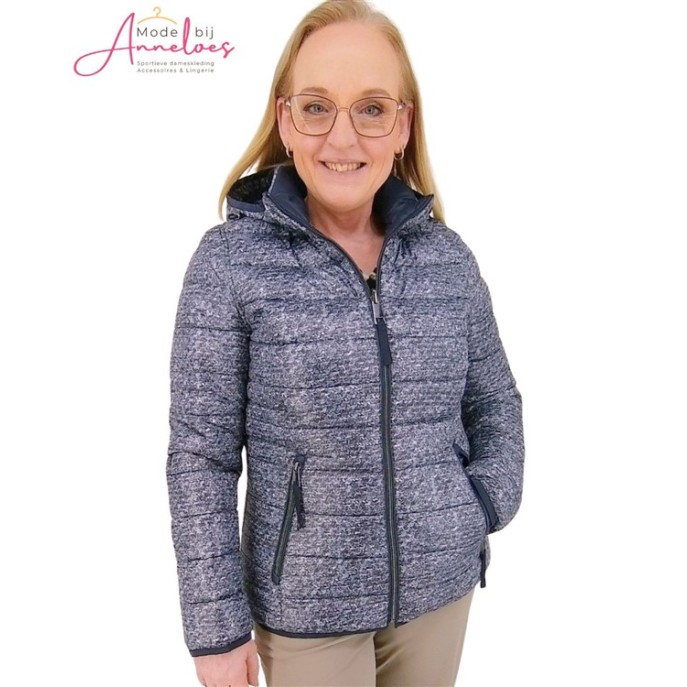 Barbara Lebek winterjas omkeerbaar 311800552 blauw