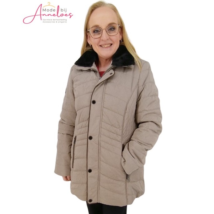 Barbara Lebek winterjas 30710052 Taupe