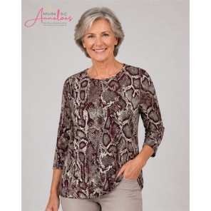 Barbara Lebek shirt 3/4 mouw 15922062 Bordeaux print