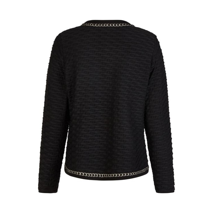 W Barbara Lebek vest borduurrandje zwart