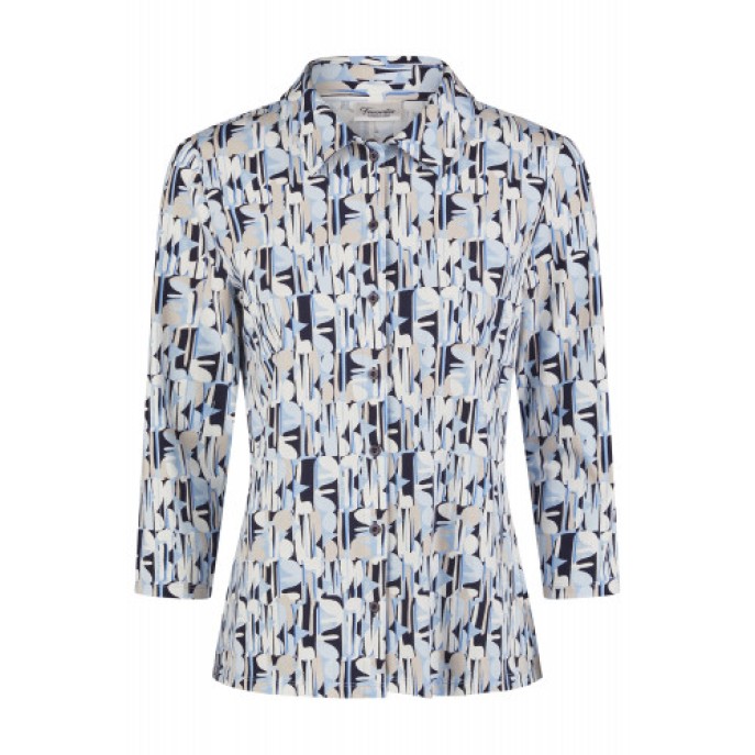 Z Barbara Lebek shirt blouse Blue print
