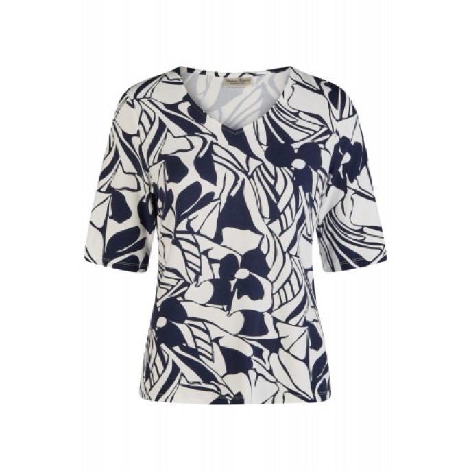 Z Barbara Lebek shirt vhals Marine wit