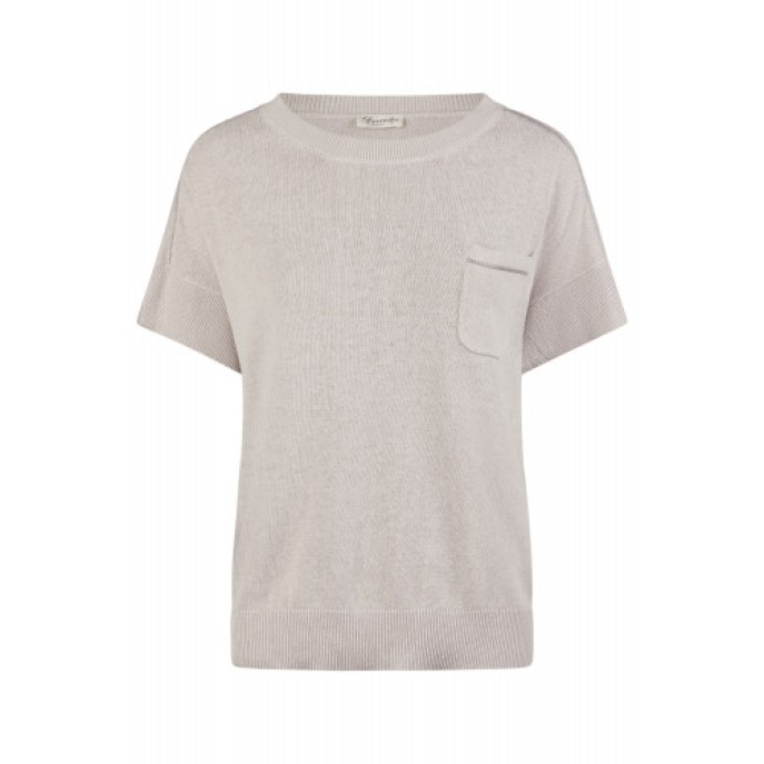 Z Barbara Lebek Pullover korte mouw Kiezel