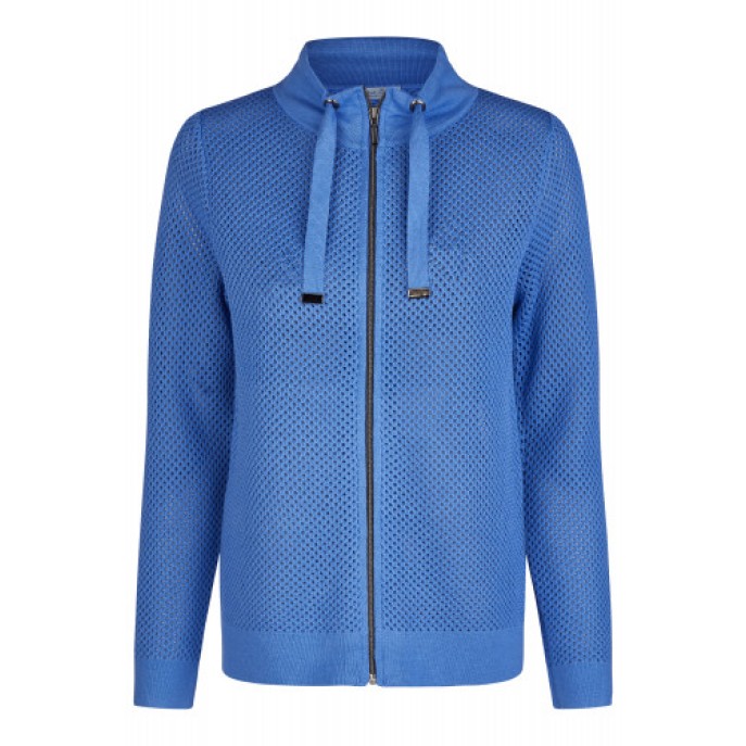 S Barbara Lebek vest opengewerkt rits Kobalt blauw