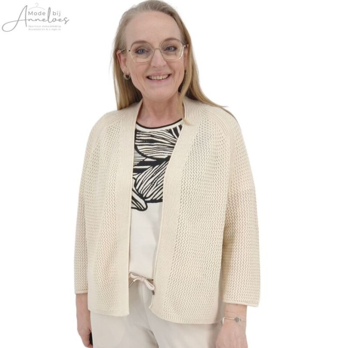Z Barbara Lebek los vallend vest roomkleur