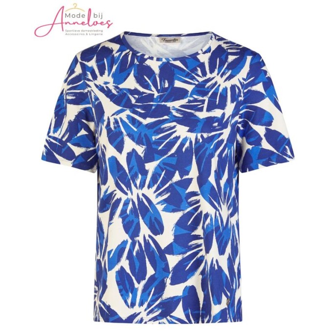 Barbara Lebek shirt 5768 Kobalt ecru