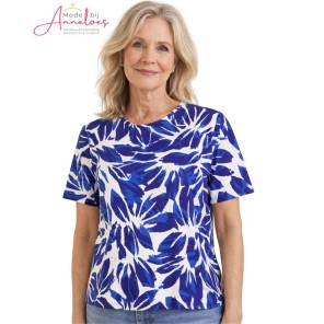 Barbara Lebek shirt 5768 Kobalt ecru