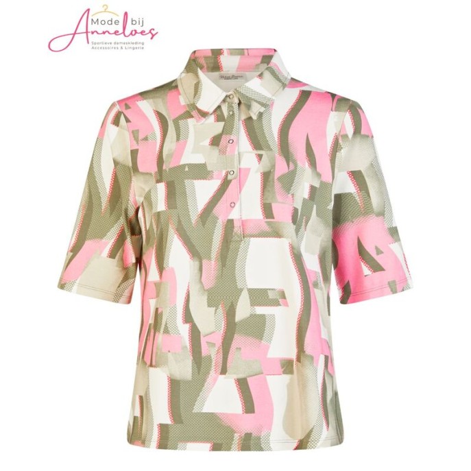 Barbara Lebek polo shirt 6203 Army roze Barbara Lebek polo shirt 6203 Army roze