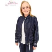 Z Barbara Lebek blouse streep 55790062 Marine Ecru Z Barbara Lebek blouse streep 55790062 Marine Ecru