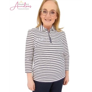 Barbara Lebek Polo shirt 60540062 Marine ecru Barbara Lebek Polo shirt 60540062 Marine ecru