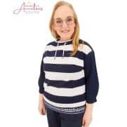 Z Barbara Lebek sweater 55610062 streep Marine Ecru Z Barbara Lebek sweater 55610062 streep Marine Ecru
