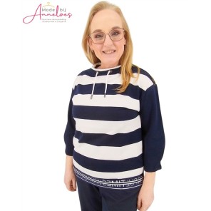 Barbara Lebek sweater 55610062 streep Marine Ecru Barbara Lebek sweater 55610062 streep Marine Ecru