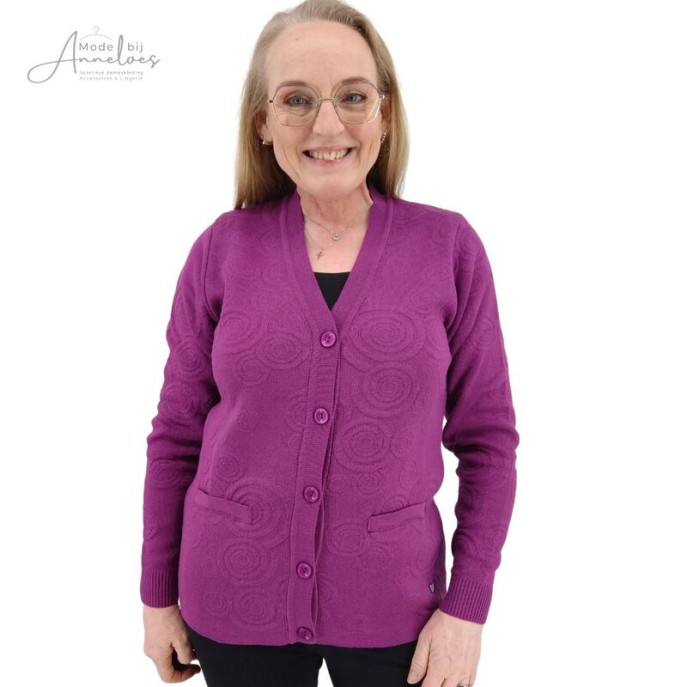 S Vest uni knoop vhals - Cassis