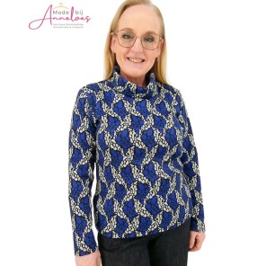 Leona per Donna Pullover 3710 col Kobalt print