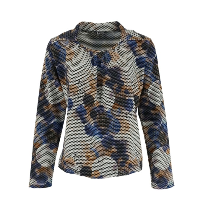 Leona Blouson shirt print kraag Multicolor
