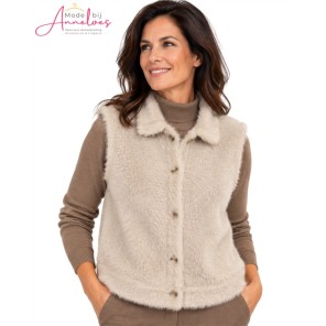 Leona per Donna Gilet harig 1909 Beige