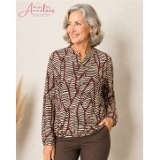 Leona per Donna Blouson shirt 2019 Wijnrood ecru