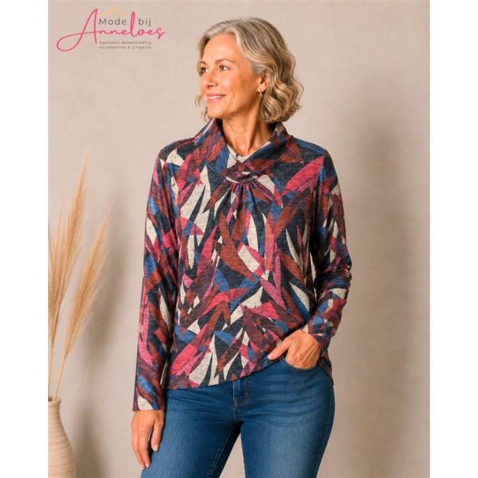 Leona per Donna Blouson Truitje 1902 Cerise Print Leona per Donna Blouson Truitje 1902 Cerise Print