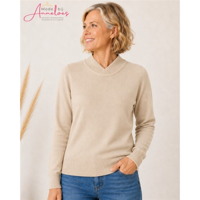 Leona per Donna Pullover Uni Olivia Beige Leona per Donna Pullover Uni Olivia Beige