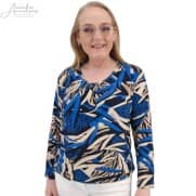 S Leona Blouson RH 3/4 mouw Cloud print