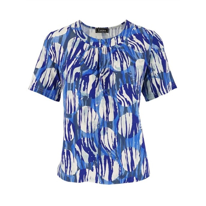 Leona Blouson print- Blauw dessin