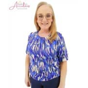 Leona Blouson print- Blauw dessin Leona Blouson print- Blauw dessin