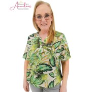 Leona per Donna T-shirt Blouson Green print