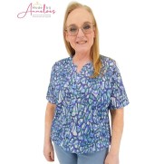 leona T-shirt Blouson Blue print