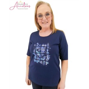 Leona T-shirt RH Marine opdruk Leona T-shirt RH Marine opdruk