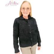 Maicazz Vest Kristy relief kraag Zwart