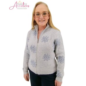 Maicazz Vest Perel Grijs bloemen