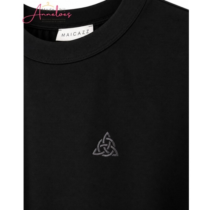 Maicazz Shirt Ziva kanten mouw 80.015 - Zwart