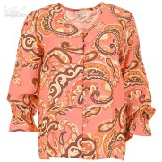 S Blouse LM vhals -Boho apricot