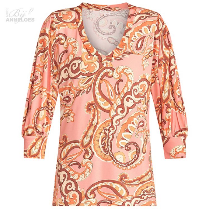 S T-shirt KM vhals - Boho apricot