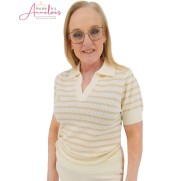 Maicazz Polo truitje Super KM streep Offwhite Sand