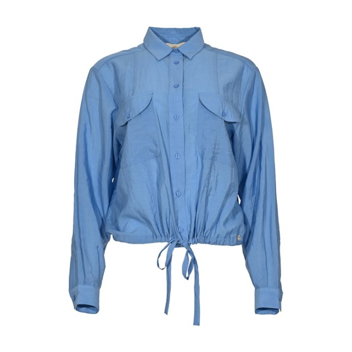 Maicazz Blouse Sammy LM uni strik Blauw