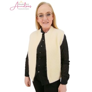 W Mi Piace Vest Hairy mouwloos Off white