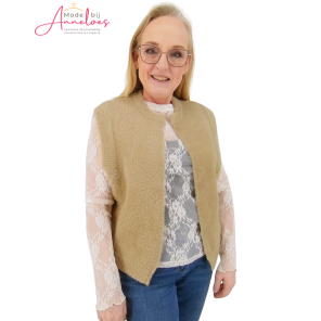 Mi Piace Vest Hairy mouwloos Latte