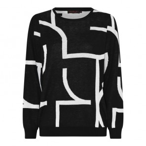 Pullover LM lijnen - Zwart/wit