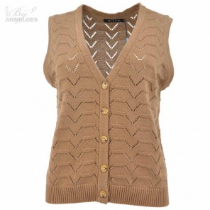 S Gilet relief knoopjes - Tobacco