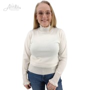 S Pullover turtle rouche - Off white