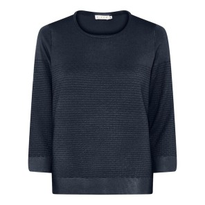 Pullover 3/4 mouw structuur - Marine